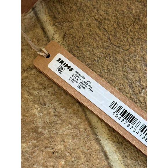 Skims Wireless Form Lightly Lined Bra Size 34C Ochre - Picture 8 of 8